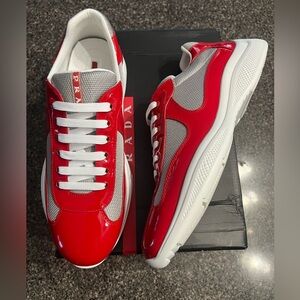 Prada American Cup Red Mens Us Mens Size 9